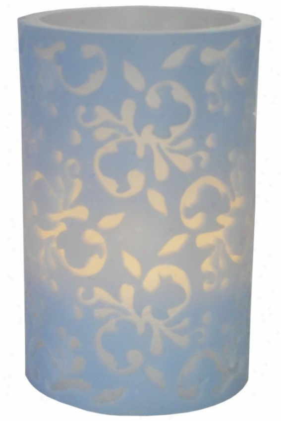 "flameless Overaly Candle - 6""h X 4""w X 4""d, Blue"