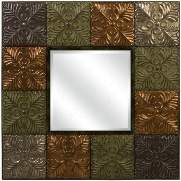 "flamenco Medallion Tile Mirror - 31.5""hx31.5""w, Brown"