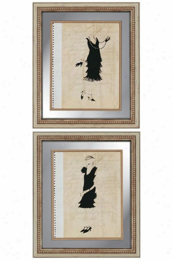 Flappers Wall Art - Set Of 2 - Set Of 2, Black