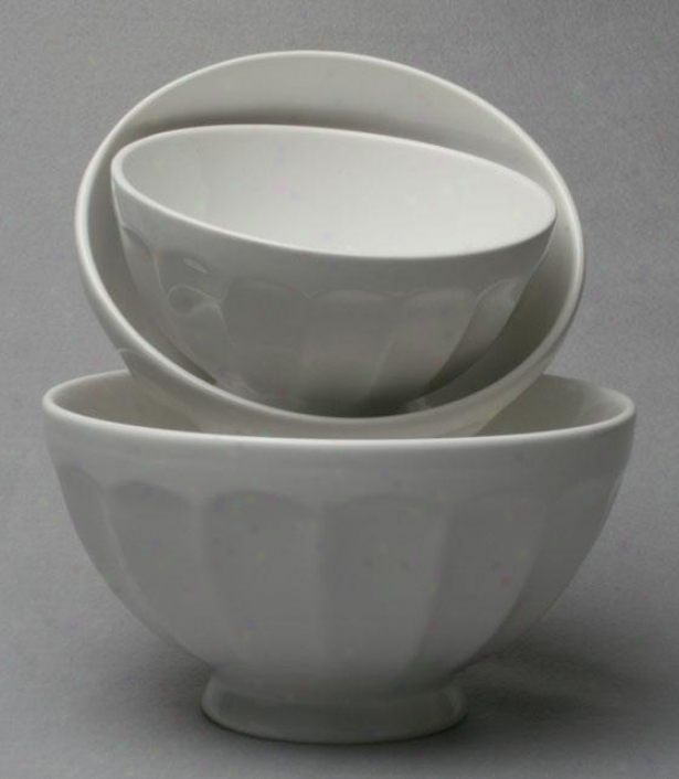 Flea Market Mixing Bowls/set Of 3 - Set Of Three, White