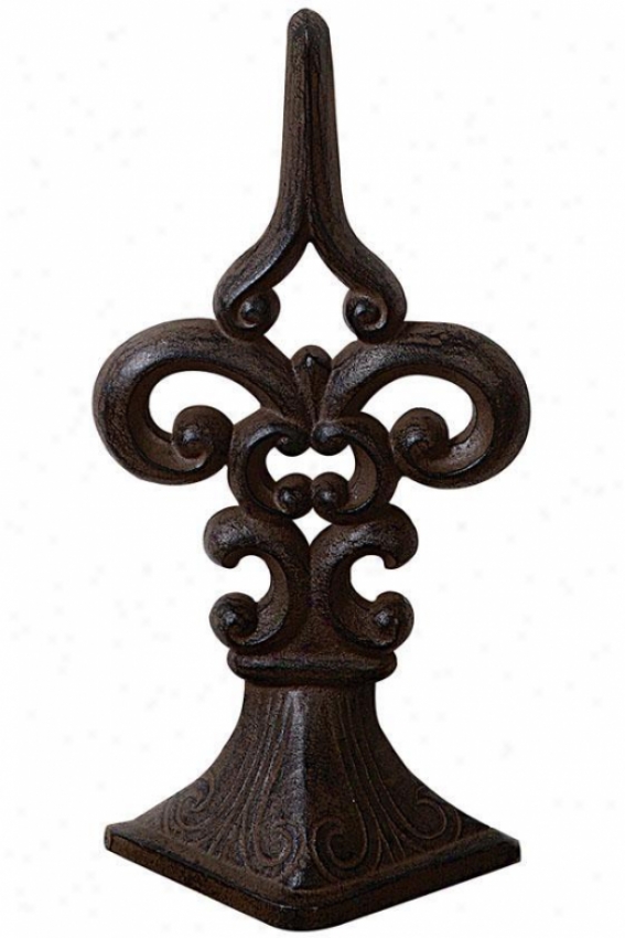 Fleru De Lis Door Stopper - 7x3.5, Bronze