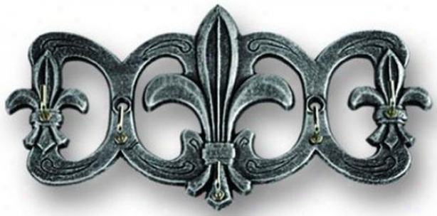 "fleur De Lis Key Holder - 4""hx8""w, Pewter"