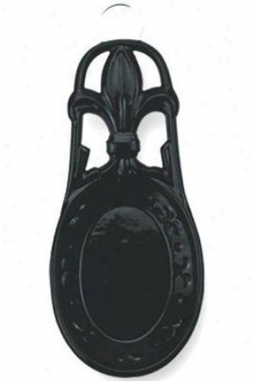 "fleur De Lis Spoon Rest - 8""lx3.5""w, Black"