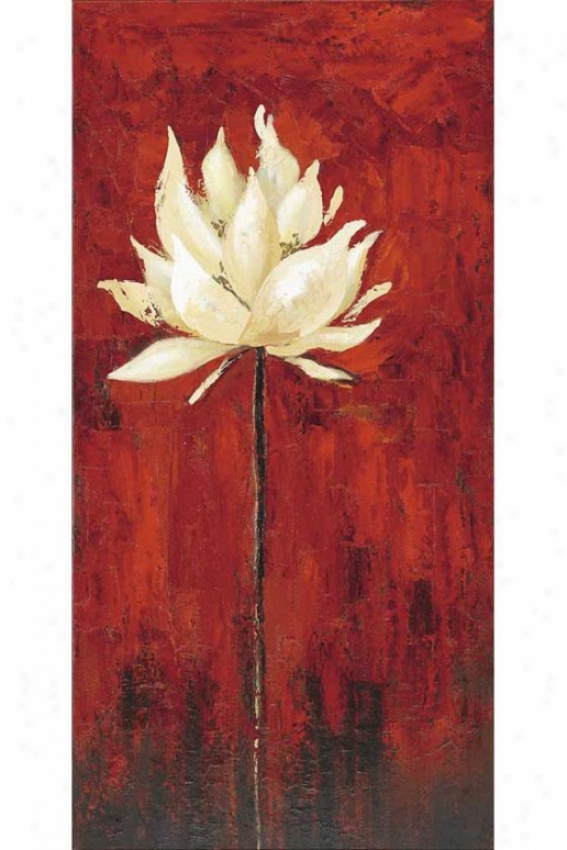 "floral I Canvas Wall Art-  47""h X 23""w, Red"