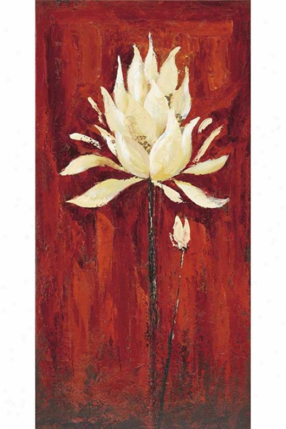 "floral Ii Canvas Wall Skill - 47""h X 23""w, Red"