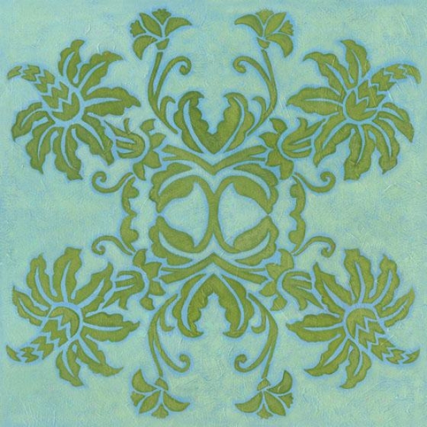 Floral Quadrant Wall Art - I, Blue