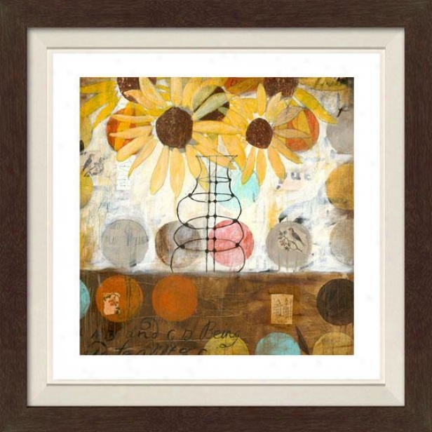 Flowerx And Circles Setting I Framed Wall Art - I, Fltd Espresso