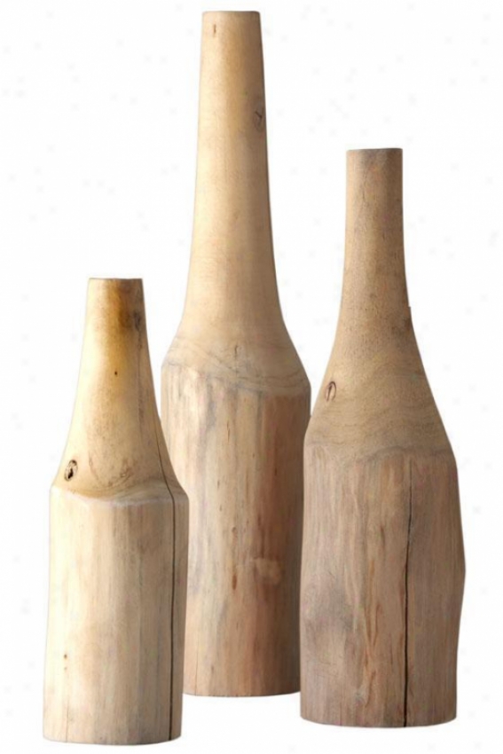 Found Forest Vases - Set Of 3 - Set Of 3, Ivory