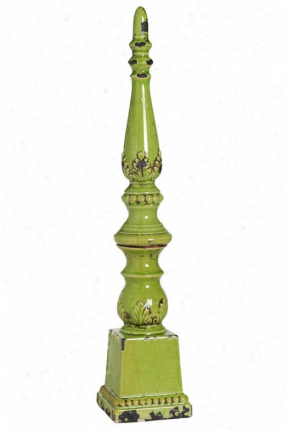 "fountain Finial - Tall 6""dx27""h, Green"