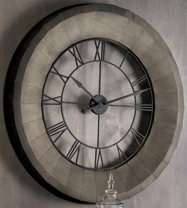 "fresco Wall Clock - 44.5""d, Black"