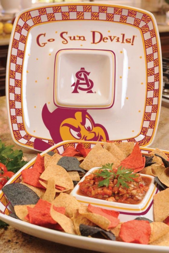 Gameday Chip And Dip Platter - College Teams, Red