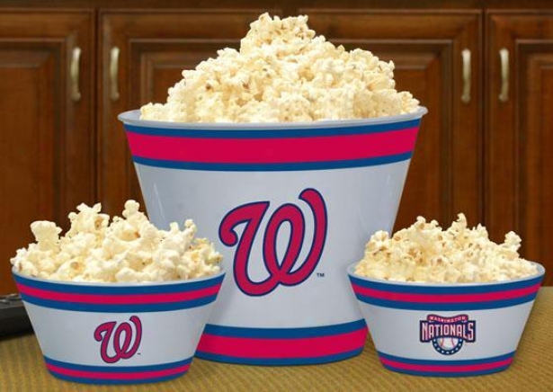 Gameday Mlb Popcorn Bowls - Mlb Tsams, Washington Ntls