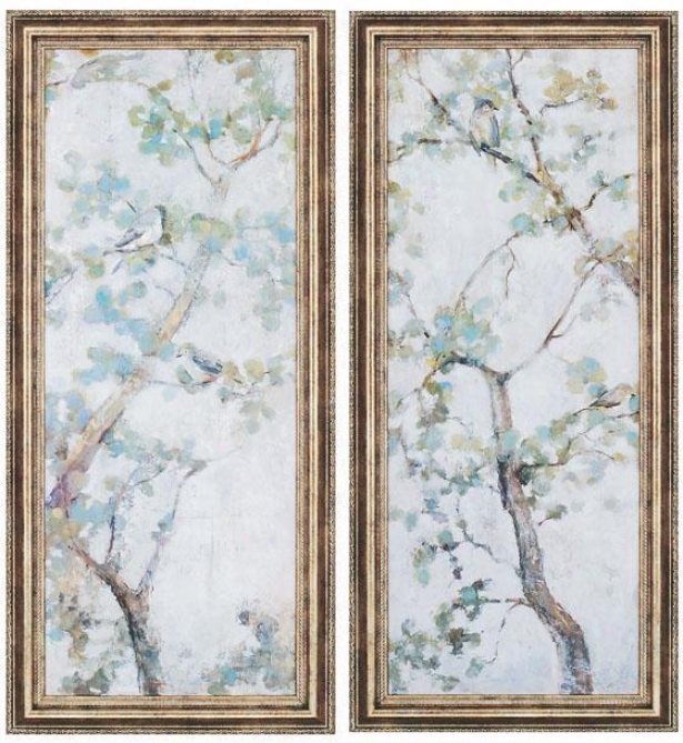 "garden Wall Art - Set Of 2 - 42""hx19""w, Blue"