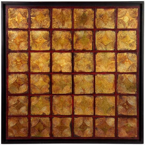 "geo Squares Framed Oio Painging - 39"" Square, Brown"