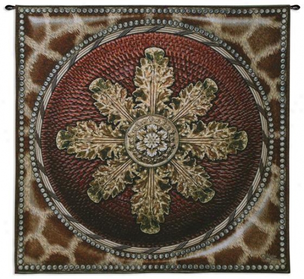 "giraffe With Roaette Tapestry - 44""hx44""w, Brown"