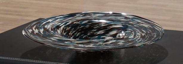 "glacier Swirled Glass Charger - 3.5""hx18.5""d, White"