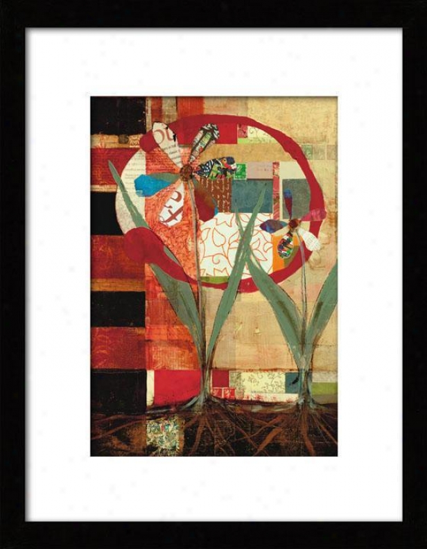 Growing Flowers Framed Wall Art - I, Matted Blaack