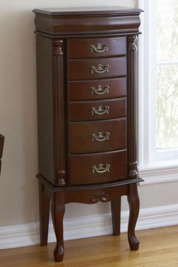 "gwendolyn Jewekry Armoire - 40""hx15.75""w, Maroon"