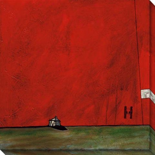 "h Is For Home Canvas Wall Cunning - 40""hx40""w, Red"