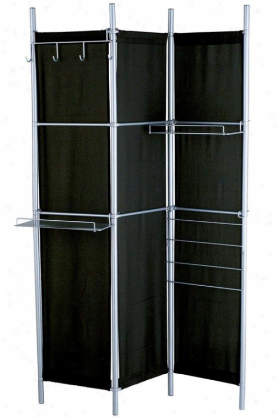 Hang It Up Folding Screen Room Divider - 71hx48wx7d, Black