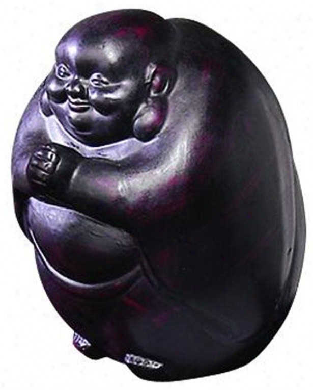 "happy Buddha - 8""h, Black & Brown"