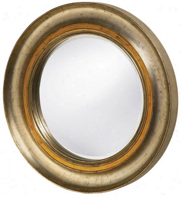 "harris Mirror - 36""round X 3""d, Silverleaf/gold"