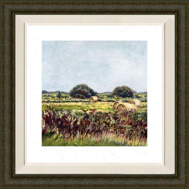 "hay Bale Framed Wall Art - 32""hx32""w, Fltd Burlwood"