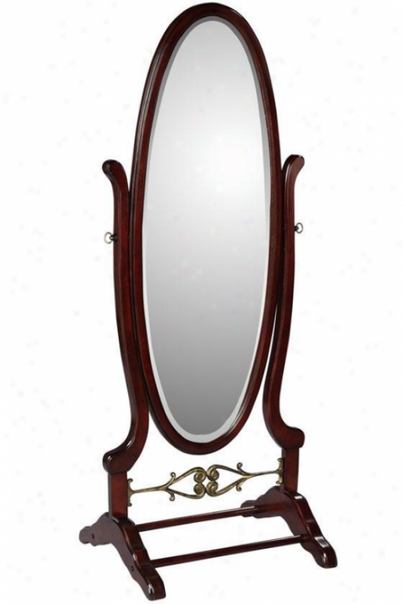 "heirloom Cheval Mirror - 63""hx25.25""w, Brick Red"