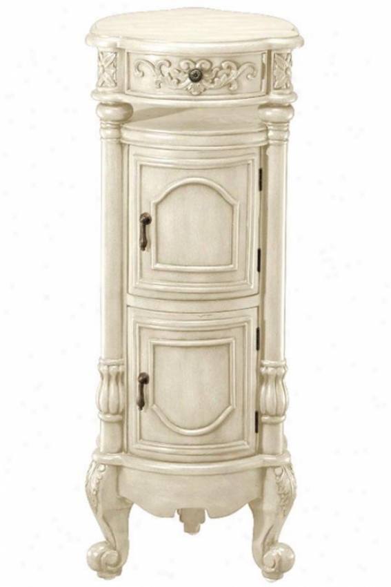 "heirloom Winslow Storage Pedestal - 36""hx14.5"" Rnd, Ivory"