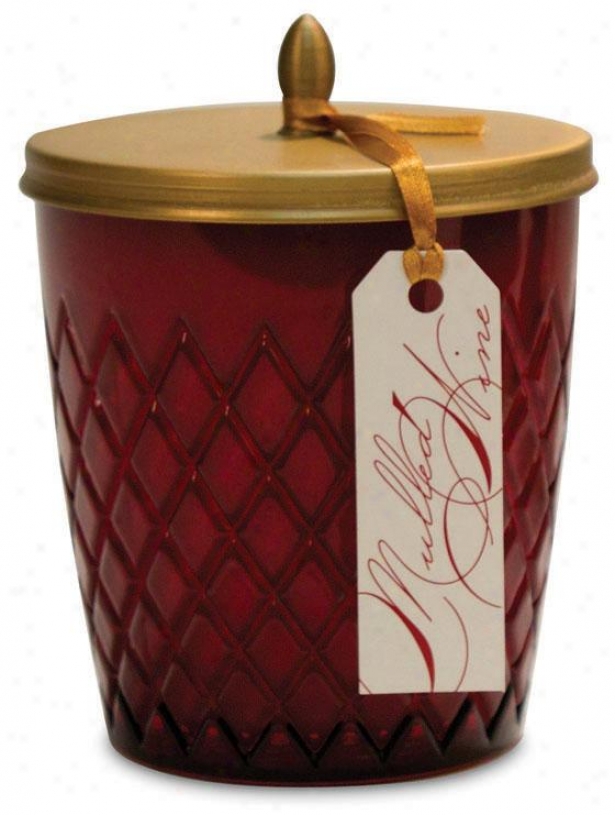 Holiday Quilted Glass Candle - Quilted Candle, Mulled Wine