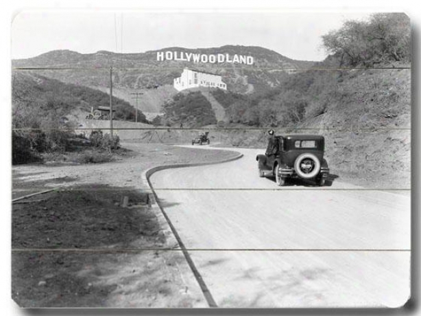 "hollywood 1924 Wooden Sign - 14""h X 20""w, Black"