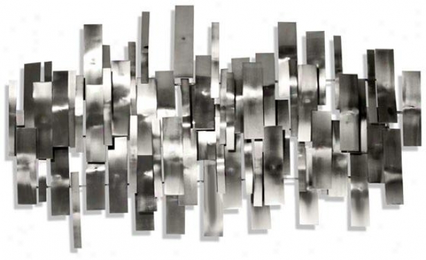 Indulgence Wall Sculpture - 43hx25wx4d, Silver