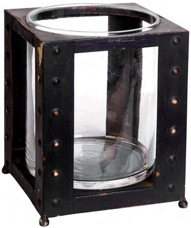 "industrial Candleholderd - 10""hx8""d, Black"