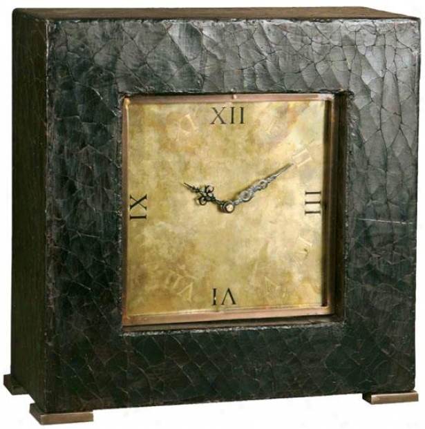 "jamil Mantel Clock - 14 X 15 X 7""d, Crackled Brown"