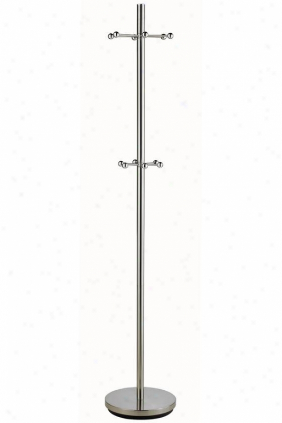 "jax Coat Rack - 67""hx12""d, Satin Steel"