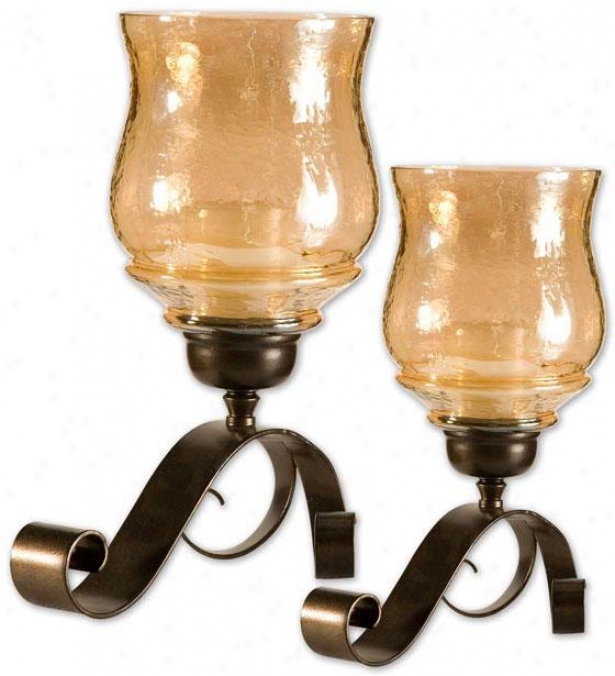 "joselyn Canfleholders - Set Of 2 - 14""hx10""w, Bronze"