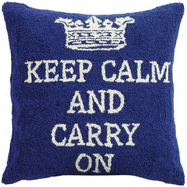 "keep Peace Pillow - 18x18"" Adjust, Blue"