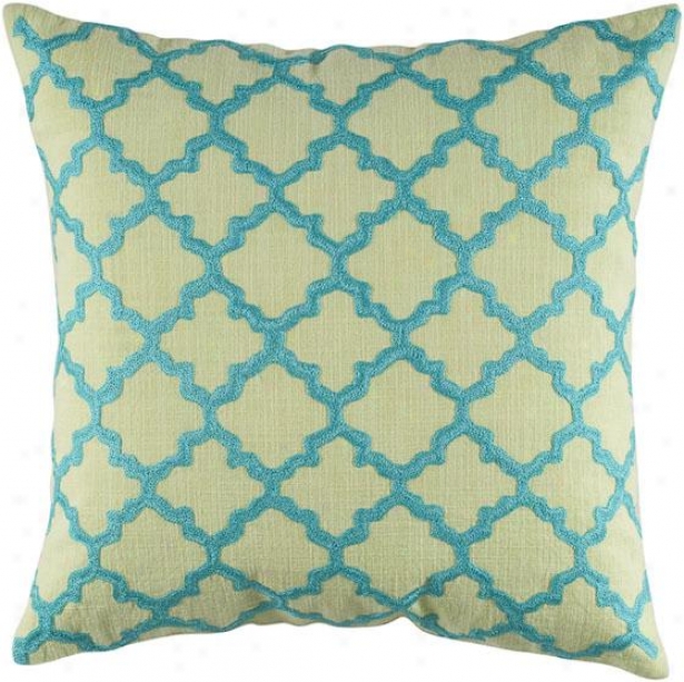 "keyes Decorative Pillow - 18"" Square, Lime/blue"