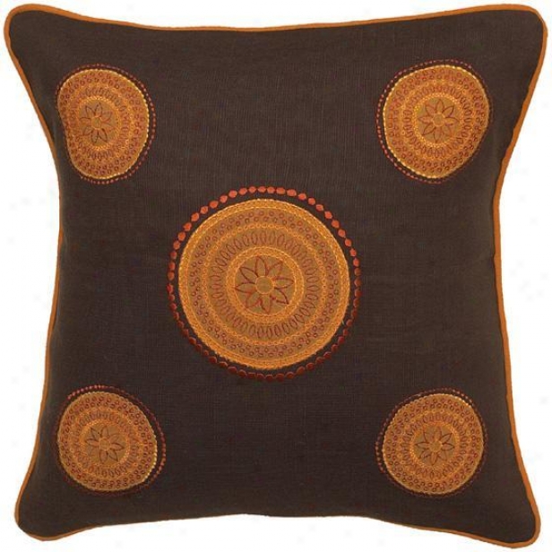"kohinoor Pillows - Set Of 2 - 18""x18"", Chocolate Brown"