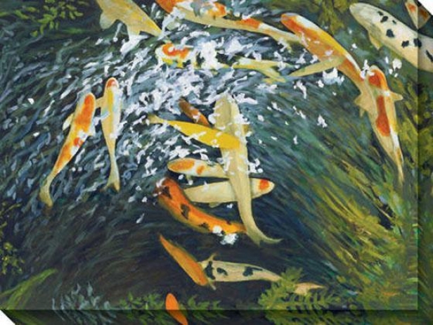 Koi Iii Canvas Wall Art - Iii, Orange