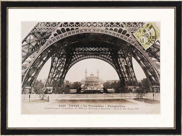 "la Base De La Tour Eiffel Framed Wall Art - 35""h X 47""w, Black"