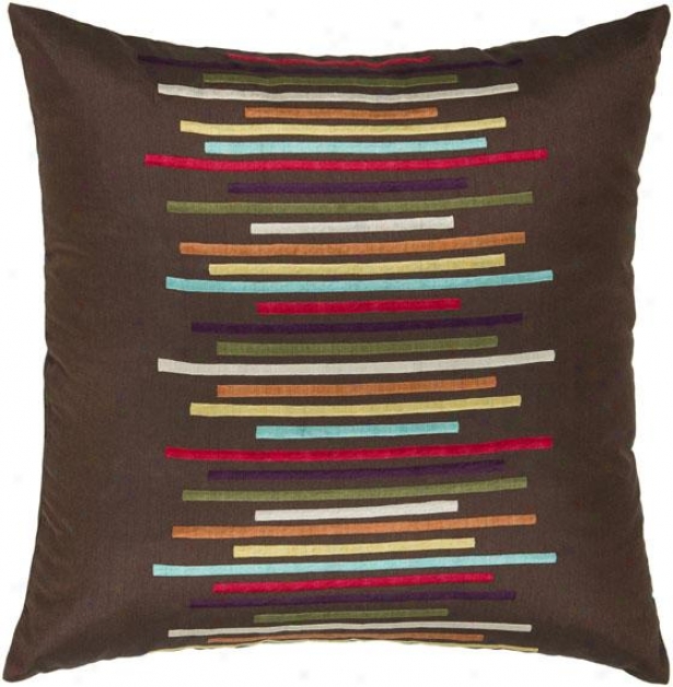 "la Linea Pillow - 18"" Square, Brown"