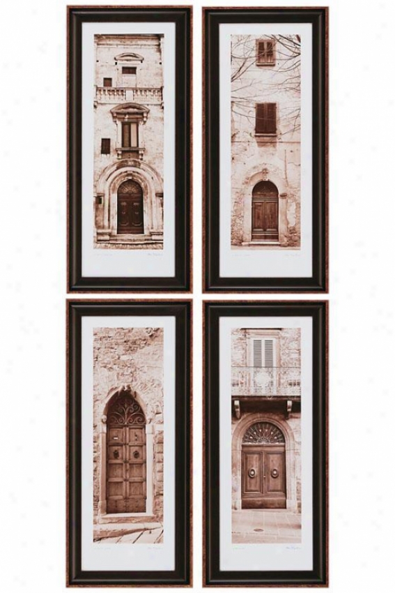 La Porta Wall Art - Set Of 4 - Set Of 4, Black