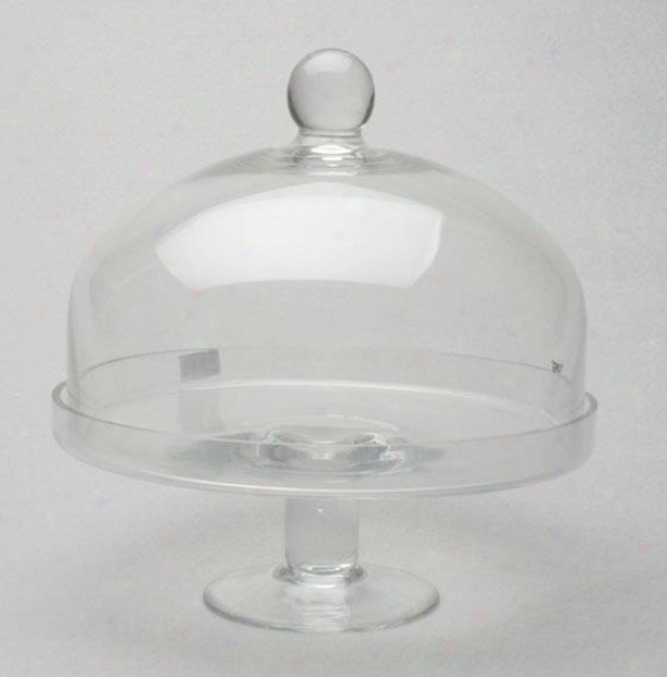 "large Footed Cheese Dome - 8""hx10""diameter, Clear"