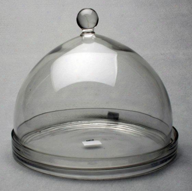 "large Glass Cheese Dome With Plate - 11""hx12""diametr, Clear"