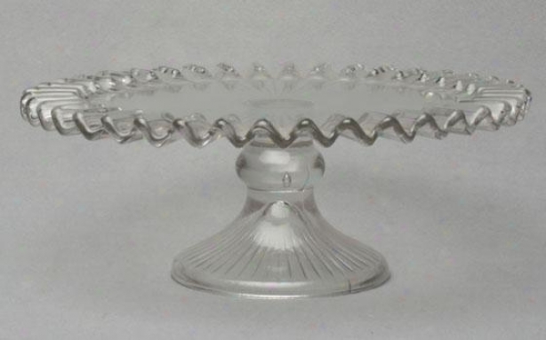 "large Ruffled Edge Cake Stand - 4.5""hx12""diamtr, Clear"