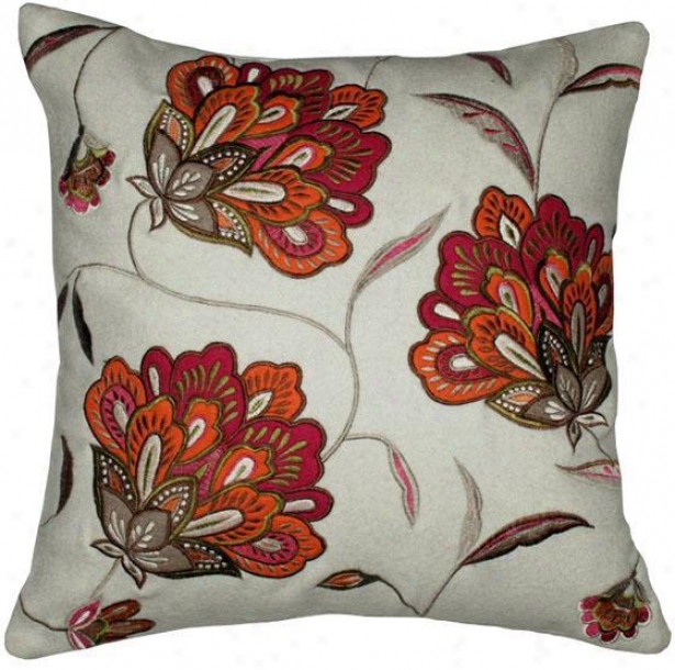 "laurel Pillow - 18""x18"", White"