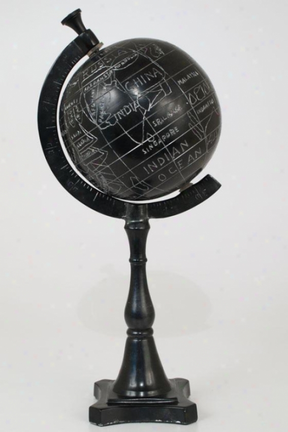 "le Monde Globe - 17""hx6""round, Black"