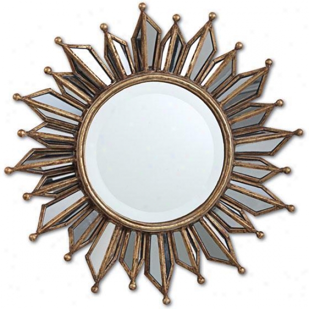 "le Soleil  Small Wall Mirror - 18.5""d, Gold"