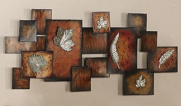 "leaves Abstract Panel Wall Art - 19.25""hx40""w, Multi"